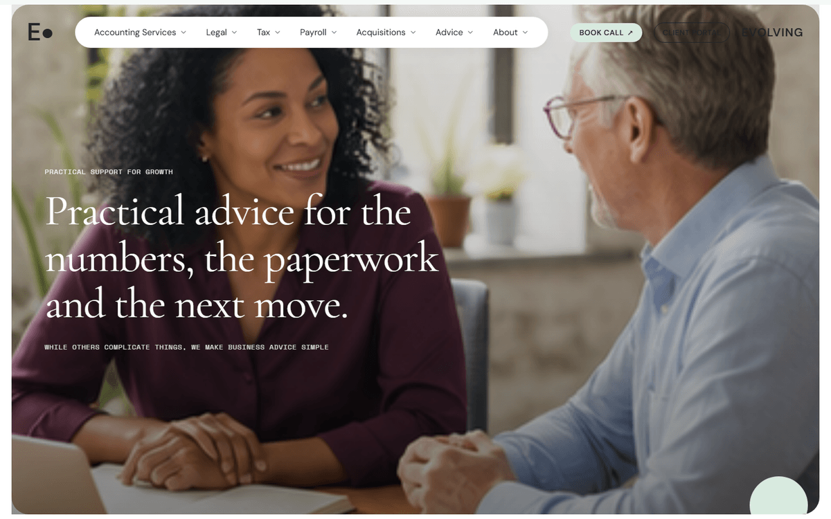 Evolving Accounting Office website template screenshot